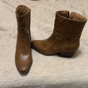 Brown Western Ankle Boots